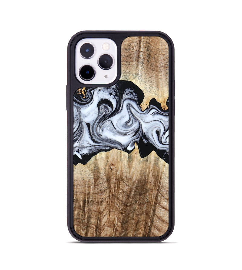 iPhone 11 Pro Wood Phone Case - Lorenzo (Black & White, 784455)
