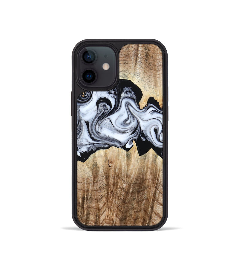 iPhone 12 mini Wood Phone Case - Lorenzo (Black & White, 784455)