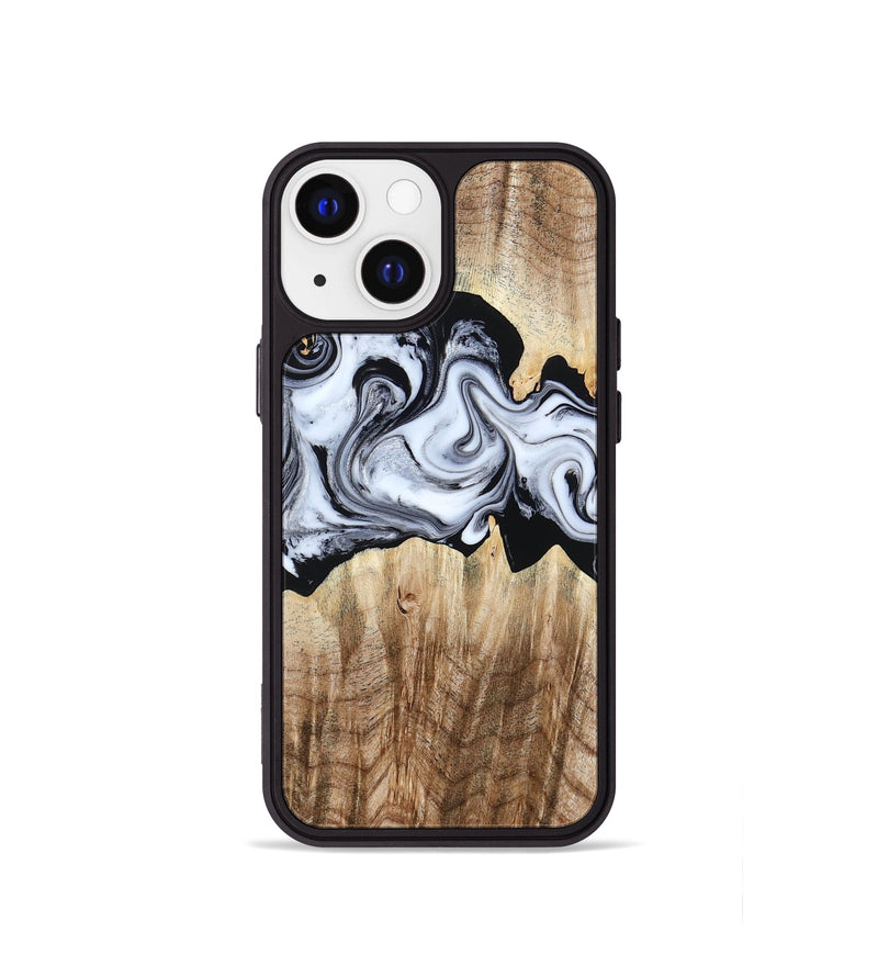 iPhone 13 mini Wood Phone Case - Lorenzo (Black & White, 784455)