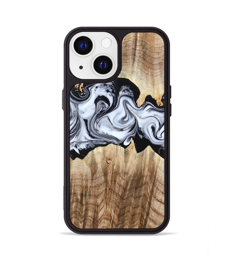 iPhone 13 Wood Phone Case - Lorenzo (Black & White, 784455)