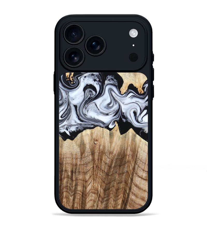 iPhone 17 Pro Max Wood Phone Case - Lorenzo (Black & White, 784455)