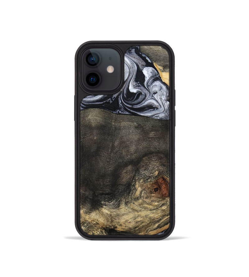 iPhone 12 mini Wood Phone Case - Lew (Black & White, 784458)