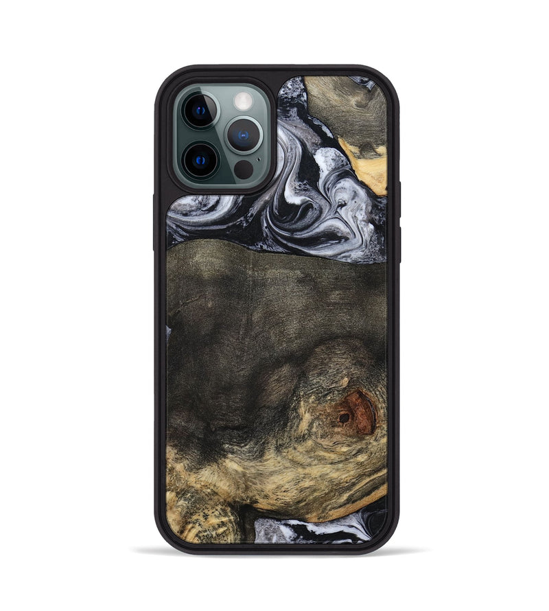 iPhone 12 Pro Wood Phone Case - Lew (Black & White, 784458)