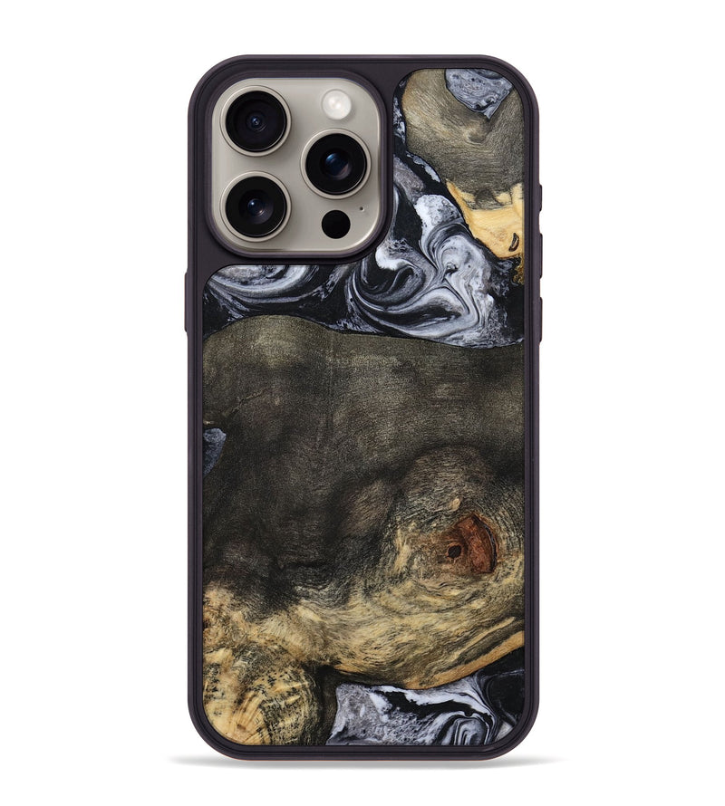 iPhone 15 Pro Max Wood Phone Case - Lew (Black & White, 784458)