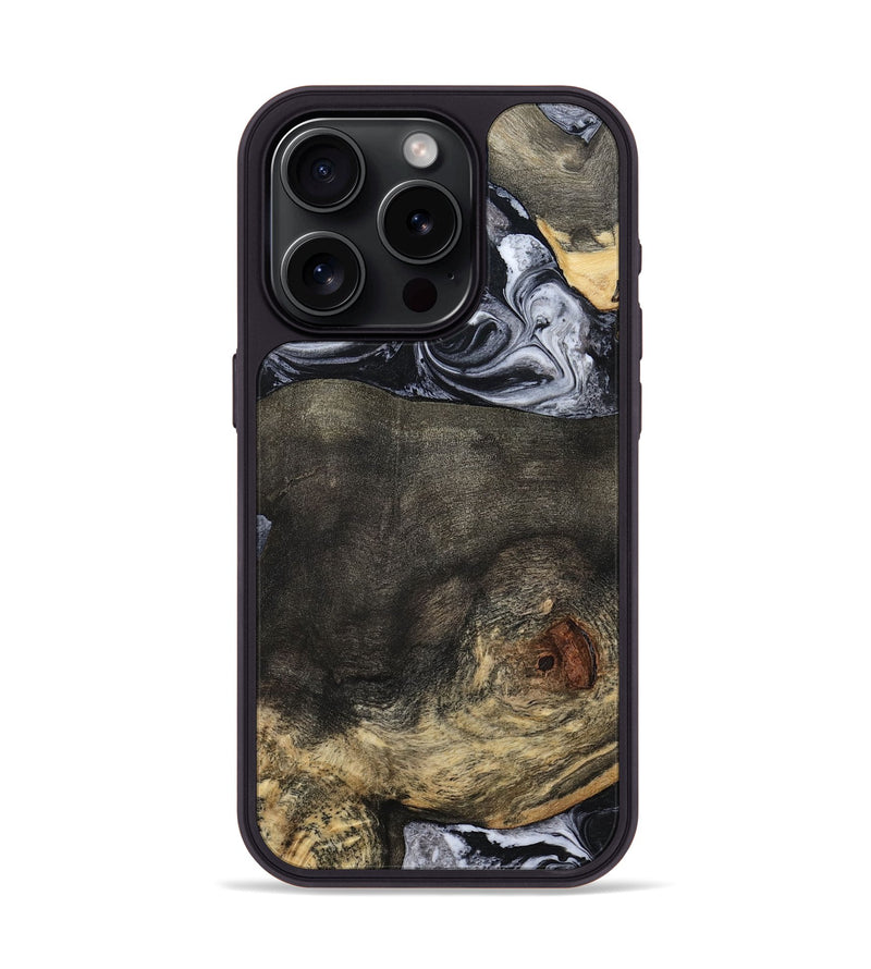iPhone 15 Pro Wood Phone Case - Lew (Black & White, 784458)