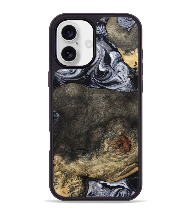 iPhone 16 Plus Wood Phone Case - Lew (Black & White, 784458)