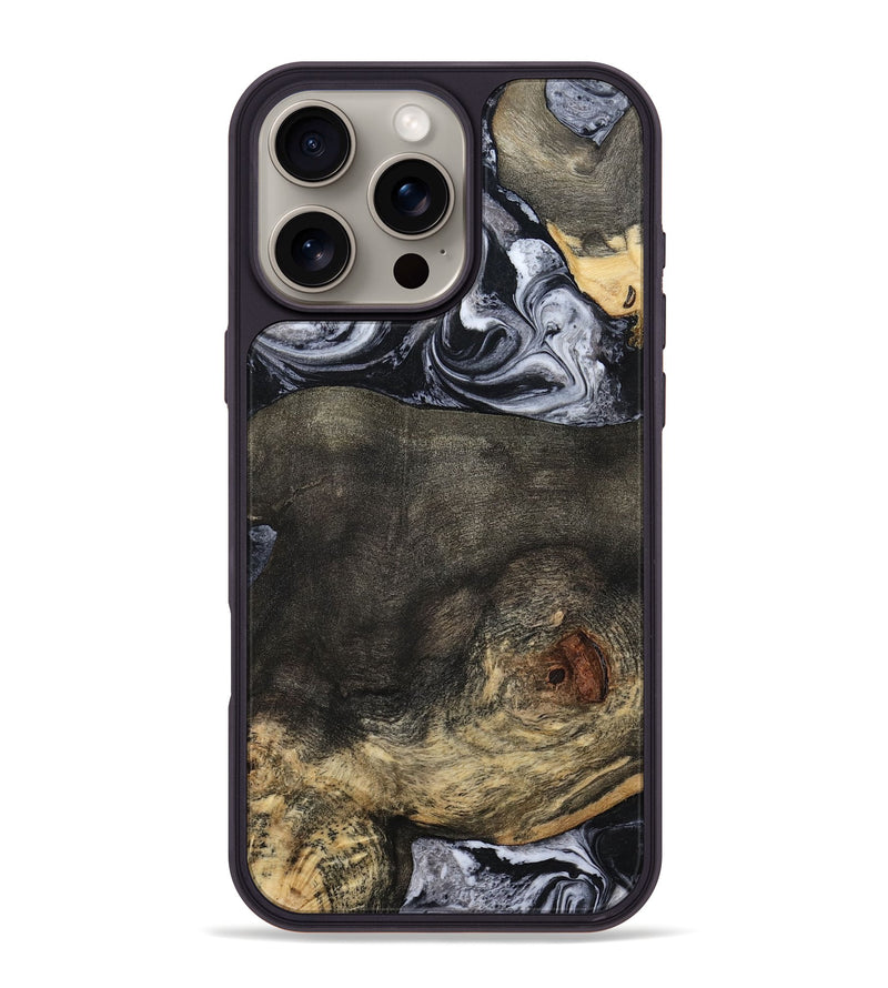 iPhone 16 Pro Max Wood Phone Case - Lew (Black & White, 784458)
