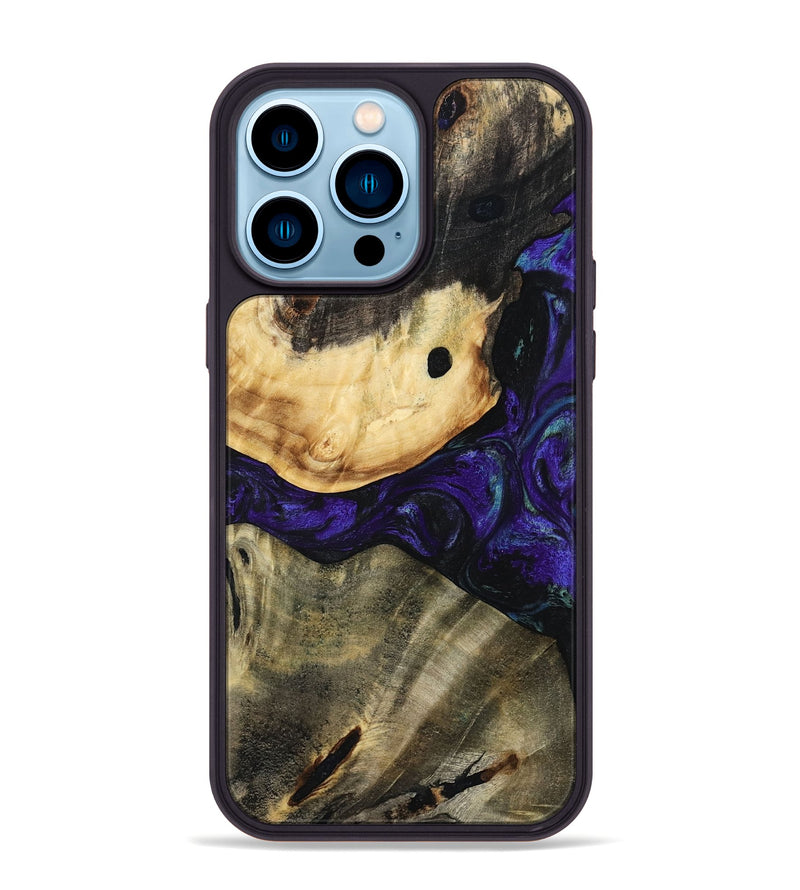 iPhone 14 Pro Max Wood Phone Case - Tessie (Purple, 784543)