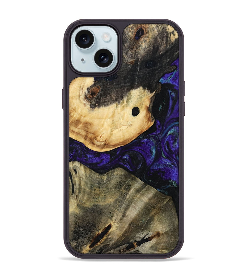 iPhone 15 Plus Wood Phone Case - Tessie (Purple, 784543)