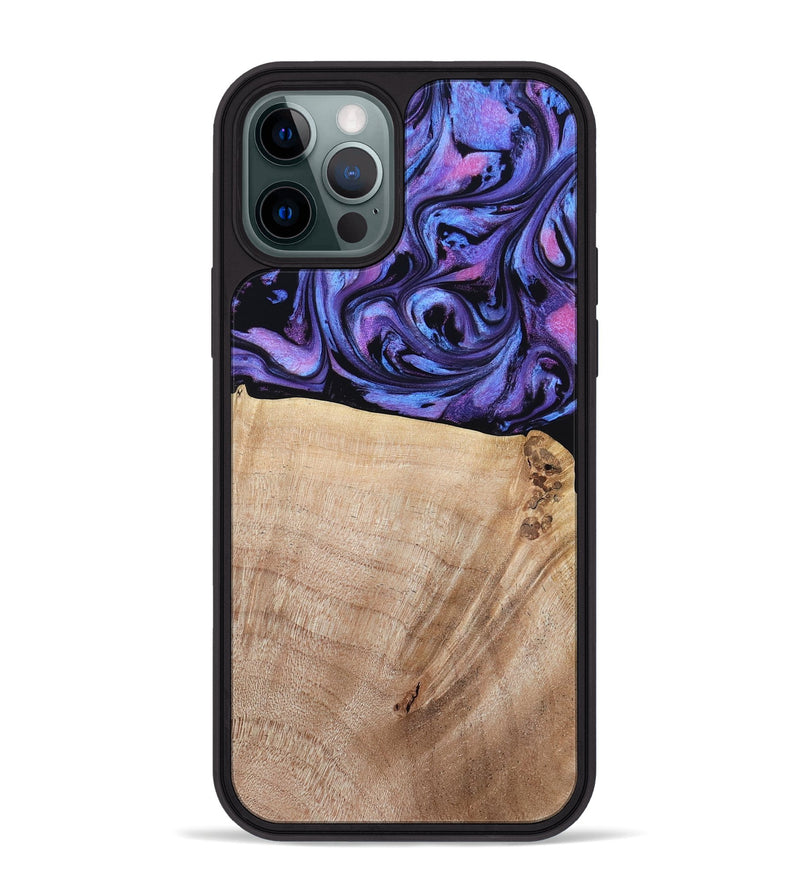 iPhone 12 Pro Max Wood Phone Case - Omar (Purple, 784544)
