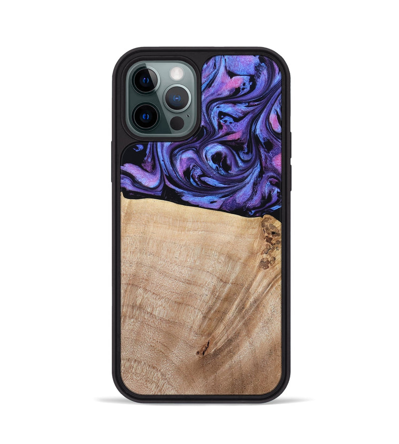 iPhone 12 Pro Wood Phone Case - Omar (Purple, 784544)