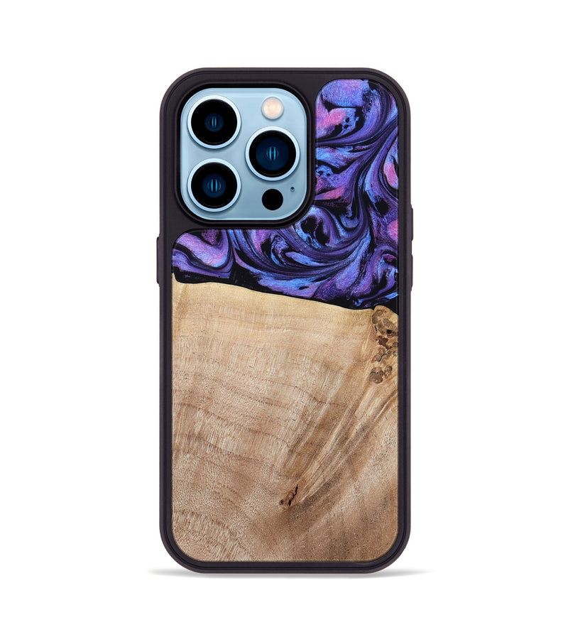 iPhone 14 Pro Wood Phone Case - Omar (Purple, 784544)