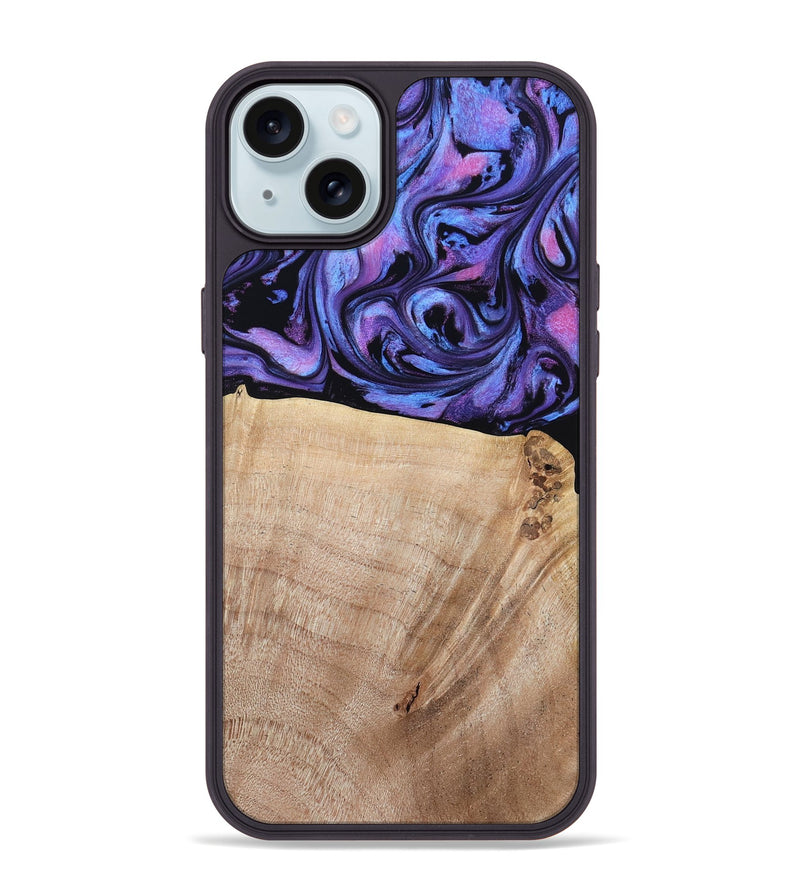 iPhone 15 Plus Wood Phone Case - Omar (Purple, 784544)
