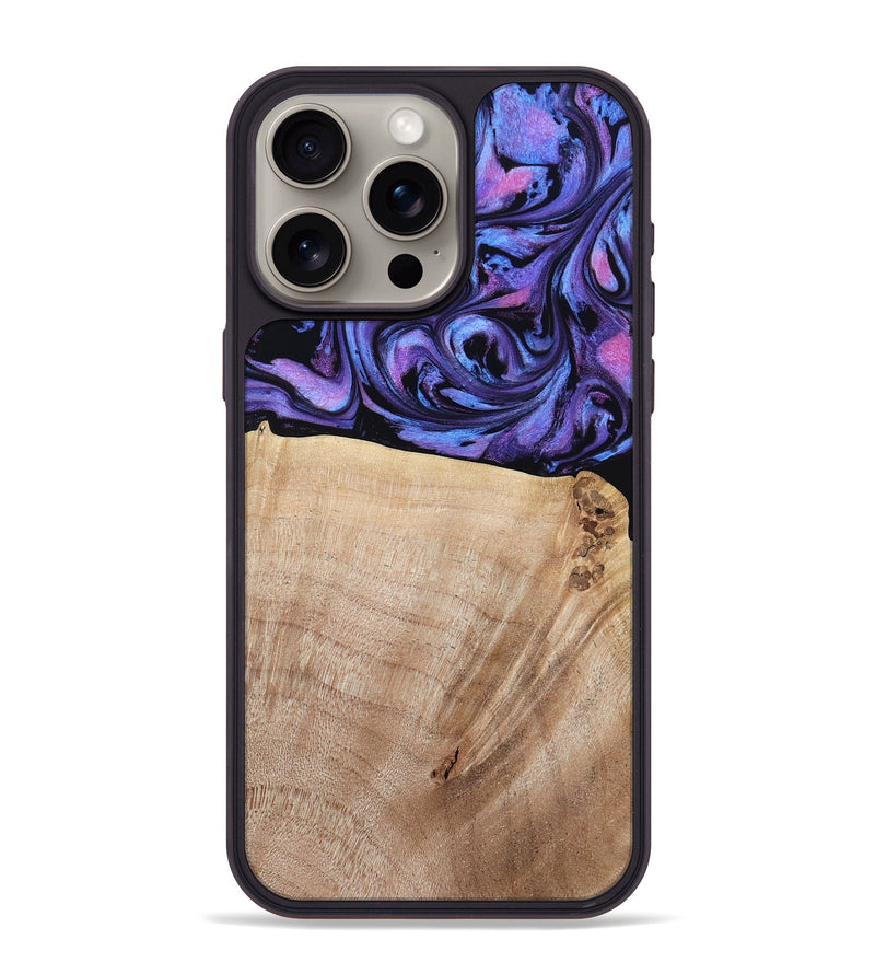 iPhone 15 Pro Max Wood Phone Case - Omar (Purple, 784544)