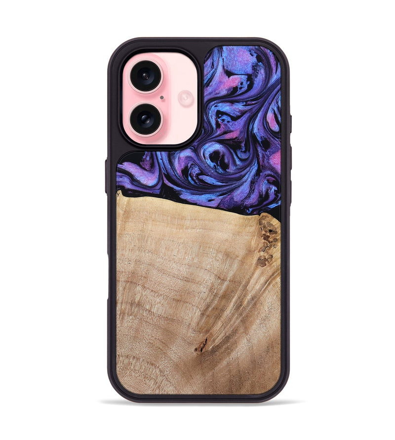 iPhone 16 Wood Phone Case - Omar (Purple, 784544)