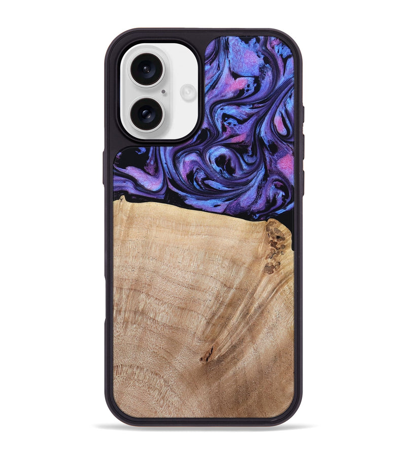 iPhone 16 Plus Wood Phone Case - Omar (Purple, 784544)
