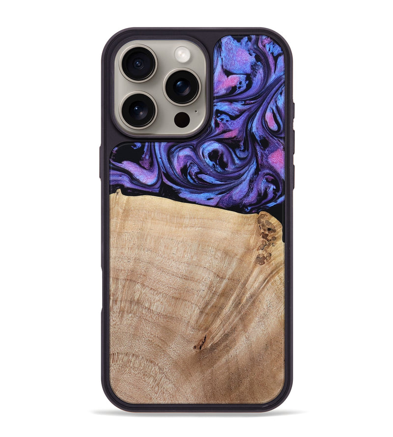 iPhone 16 Pro Max Wood Phone Case - Omar (Purple, 784544)
