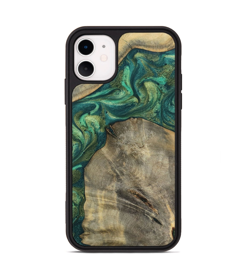 iPhone 11 Wood Phone Case - Hakeem (Green, 784583)