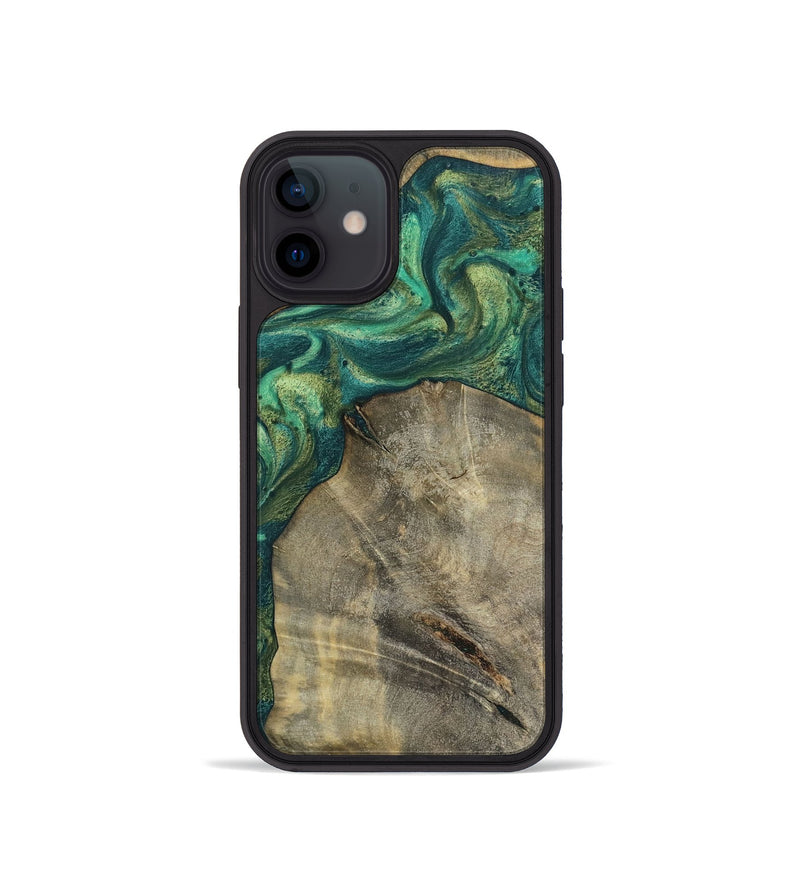 iPhone 12 mini Wood Phone Case - Hakeem (Green, 784583)