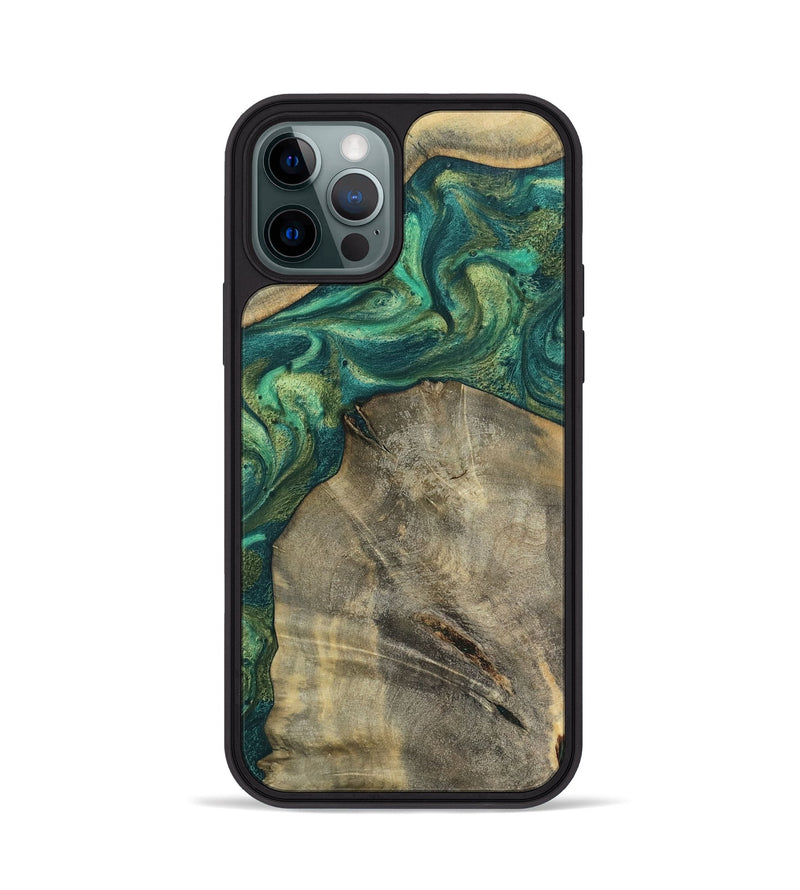 iPhone 12 Pro Wood Phone Case - Hakeem (Green, 784583)