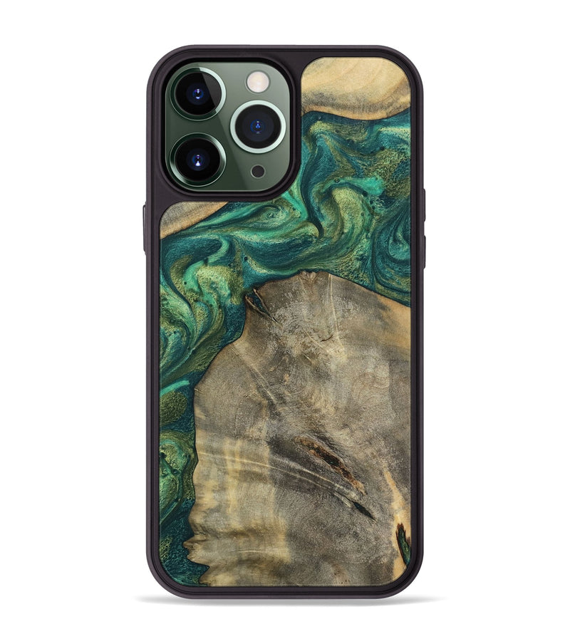 iPhone 13 Pro Max Wood Phone Case - Hakeem (Green, 784583)