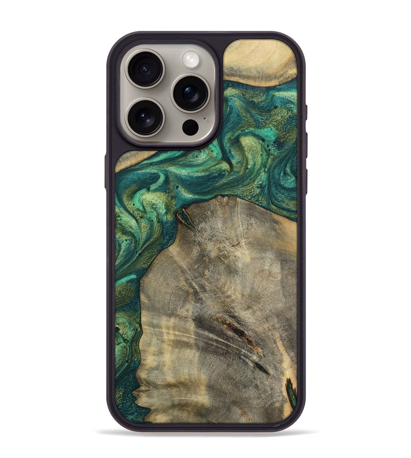 iPhone 15 Pro Max Wood Phone Case - Hakeem (Green, 784583)