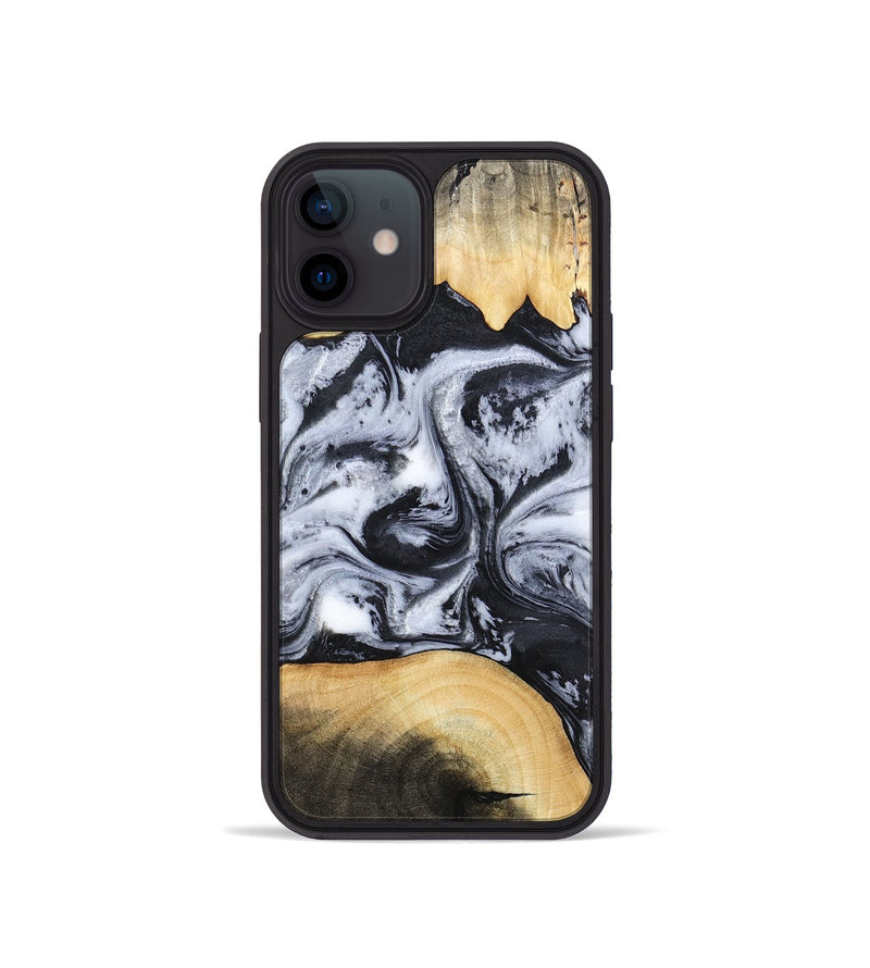 iPhone 12 mini Wood Phone Case - Aja (Black & White, 784591)