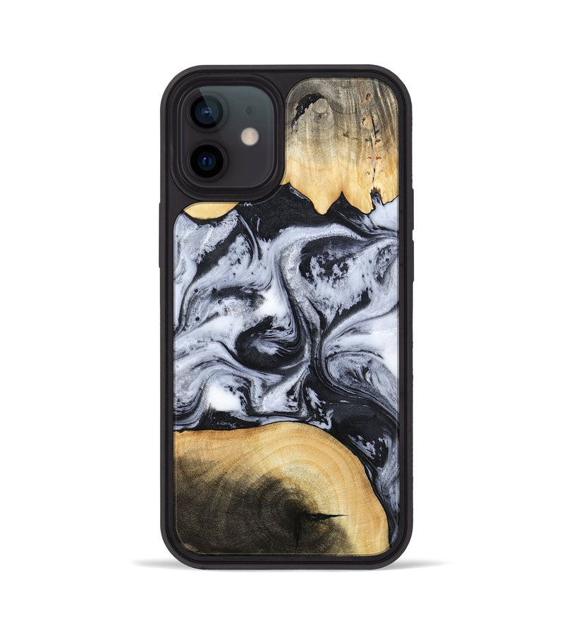 iPhone 12 Wood Phone Case - Aja (Black & White, 784591)