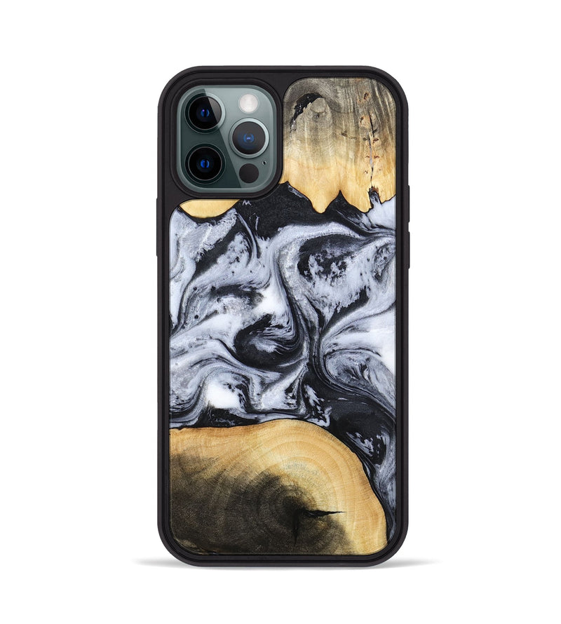 iPhone 12 Pro Wood Phone Case - Aja (Black & White, 784591)