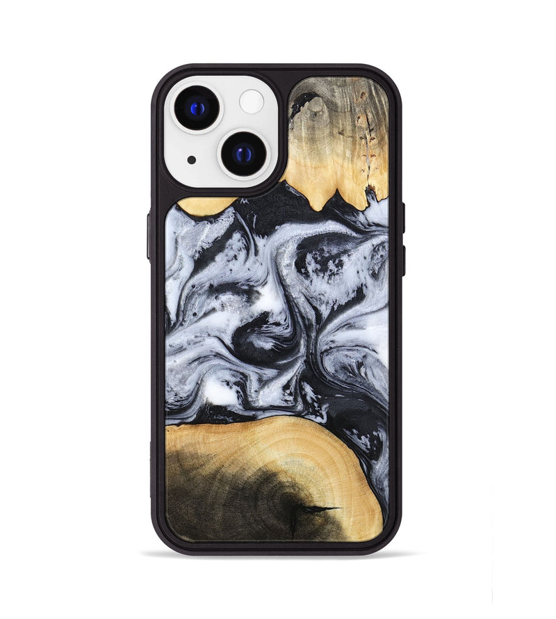iPhone 13 Wood Phone Case - Aja (Black & White, 784591)
