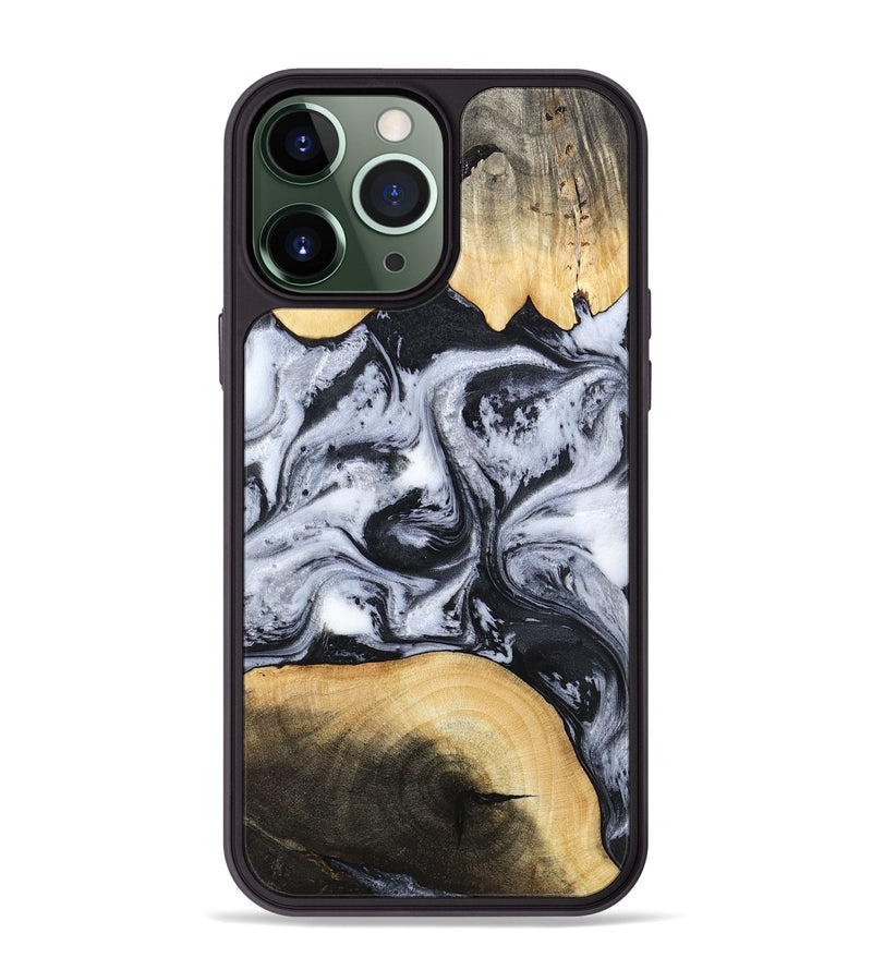 iPhone 13 Pro Max Wood Phone Case - Aja (Black & White, 784591)