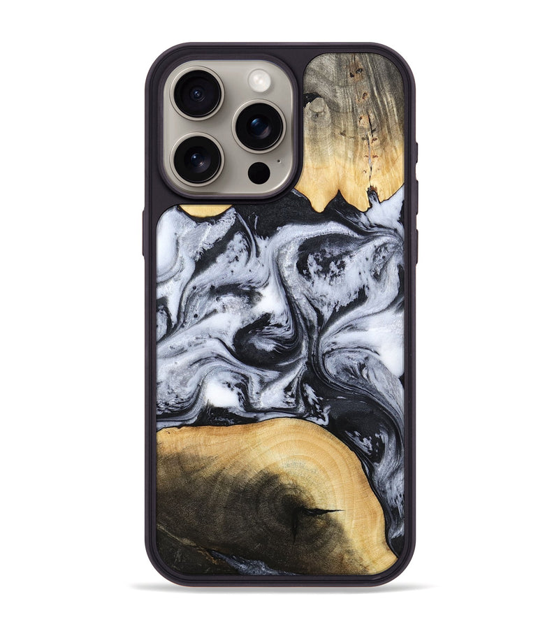 iPhone 15 Pro Max Wood Phone Case - Aja (Black & White, 784591)