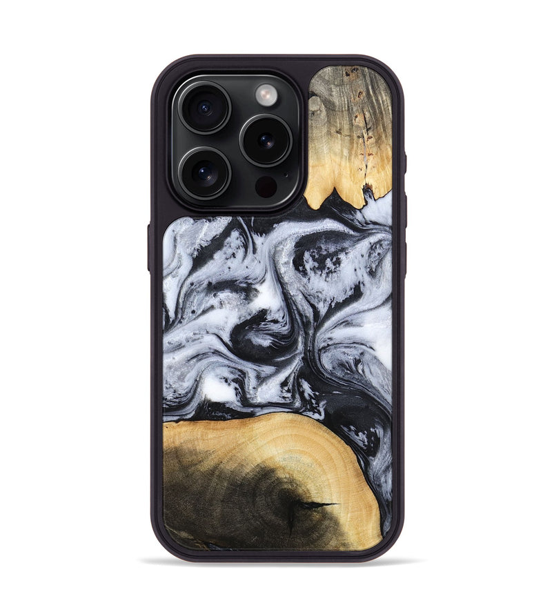 iPhone 15 Pro Wood Phone Case - Aja (Black & White, 784591)