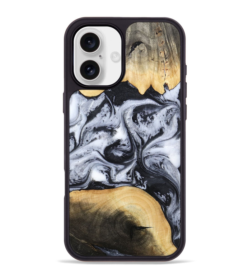 iPhone 16 Plus Wood Phone Case - Aja (Black & White, 784591)
