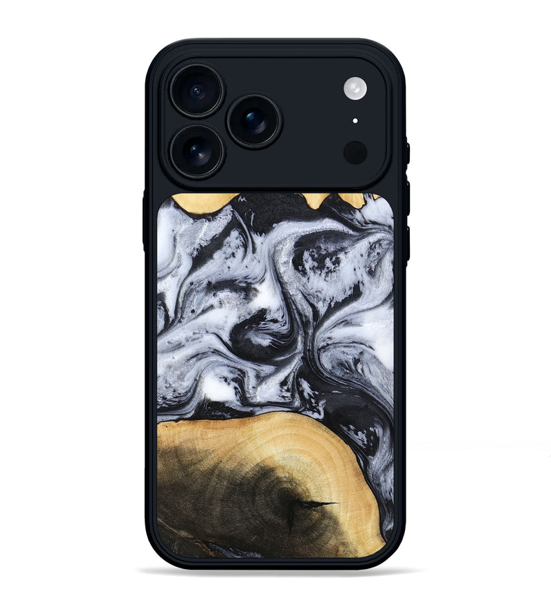 iPhone 17 Pro Max Wood Phone Case - Aja (Black & White, 784591)