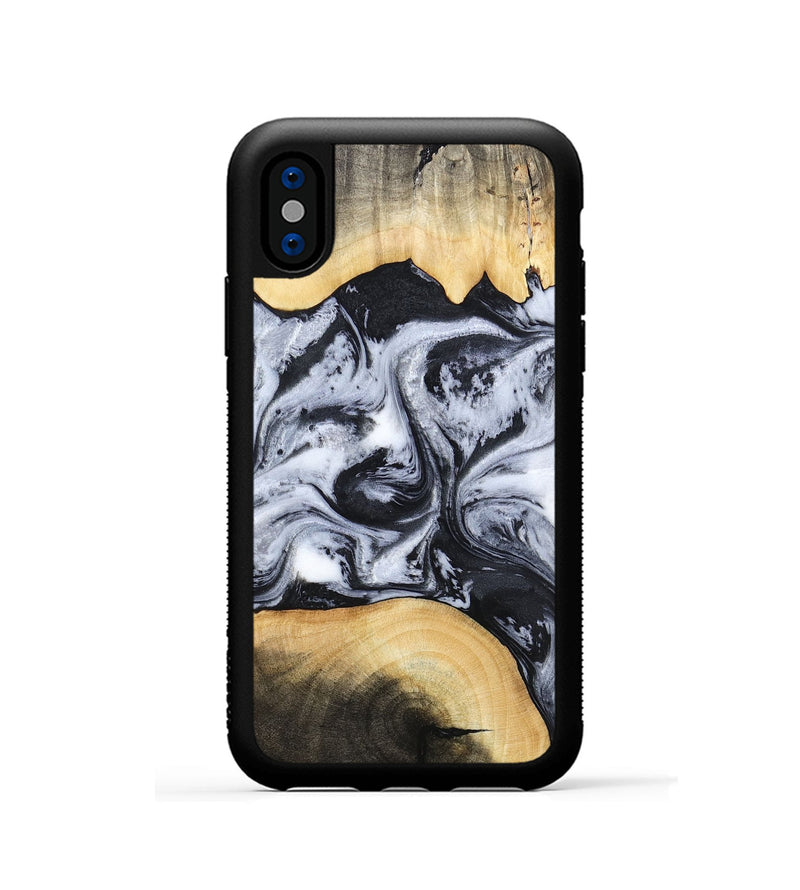 iPhone Xs Wood Phone Case - Aja (Black & White, 784591)