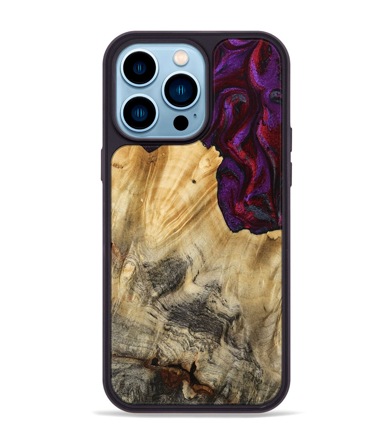 iPhone 14 Pro Max Wood Phone Case - Vickie (Red, 784878)