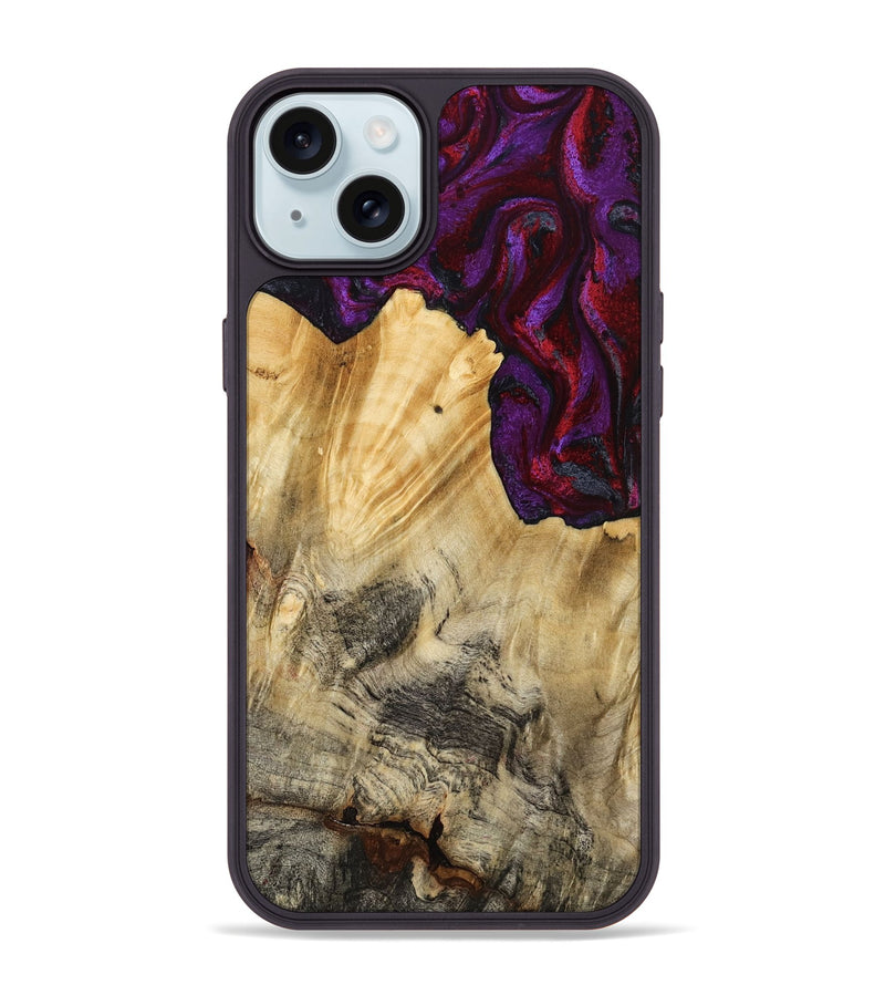 iPhone 15 Plus Wood Phone Case - Vickie (Red, 784878)