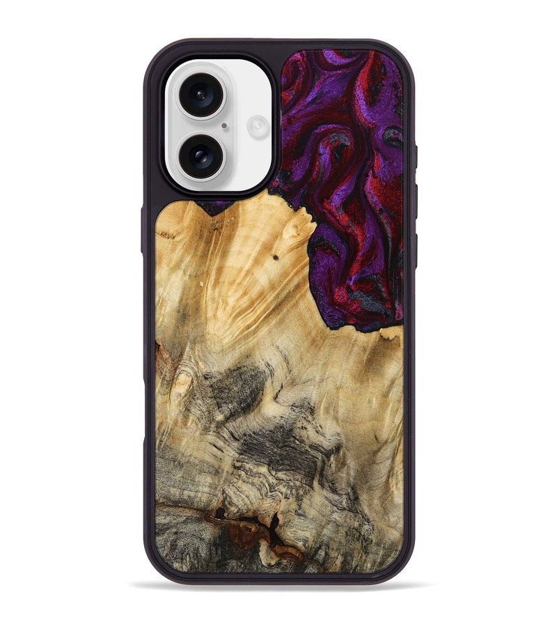 iPhone 16 Plus Wood Phone Case - Vickie (Red, 784878)