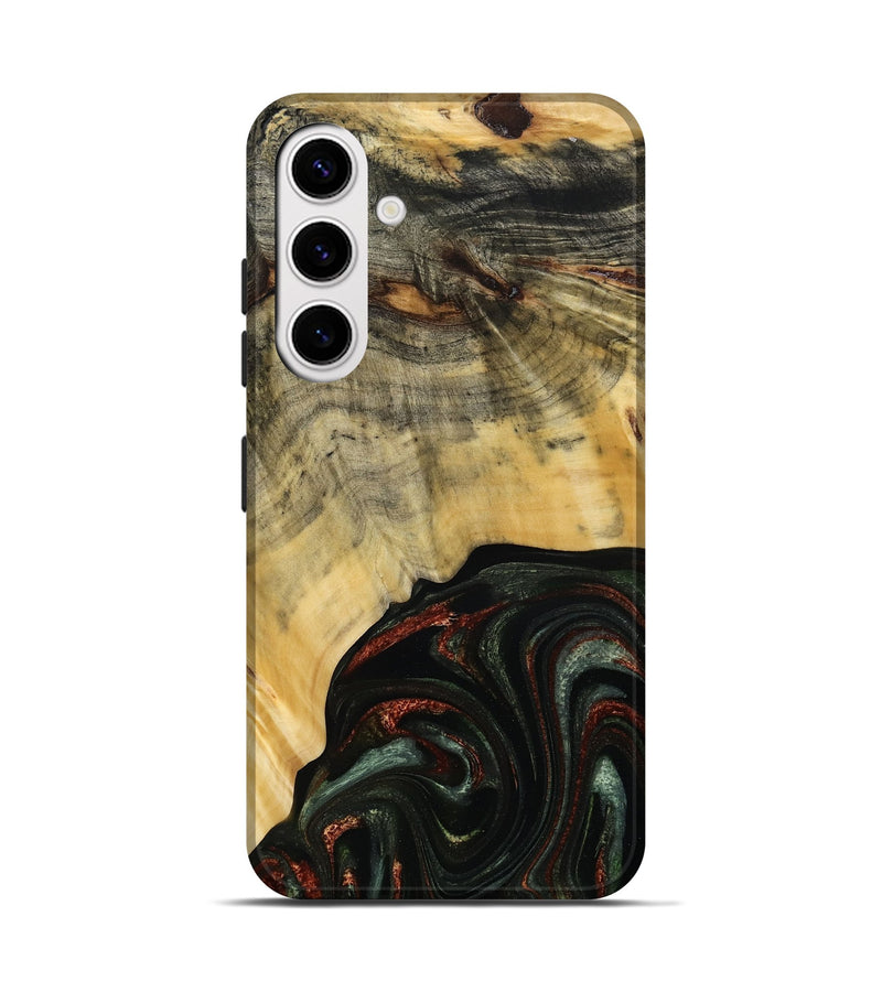 Galaxy S25 Wood Live Edge Phone Case - Nan (Green, 785102)