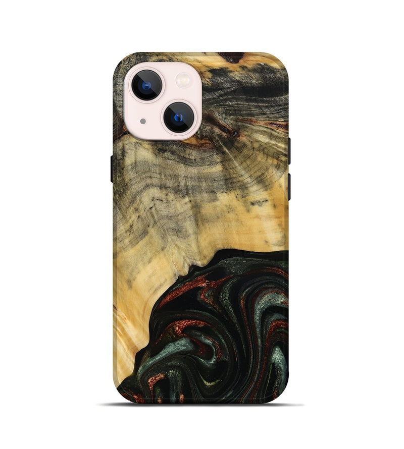 iPhone 13 mini Wood Live Edge Phone Case - Nan (Green, 785102)