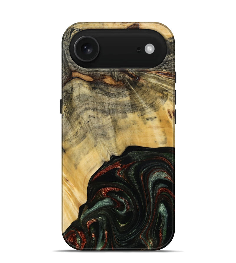 iPhone 17 Air Wood Live Edge Phone Case - Nan (Green, 785102)