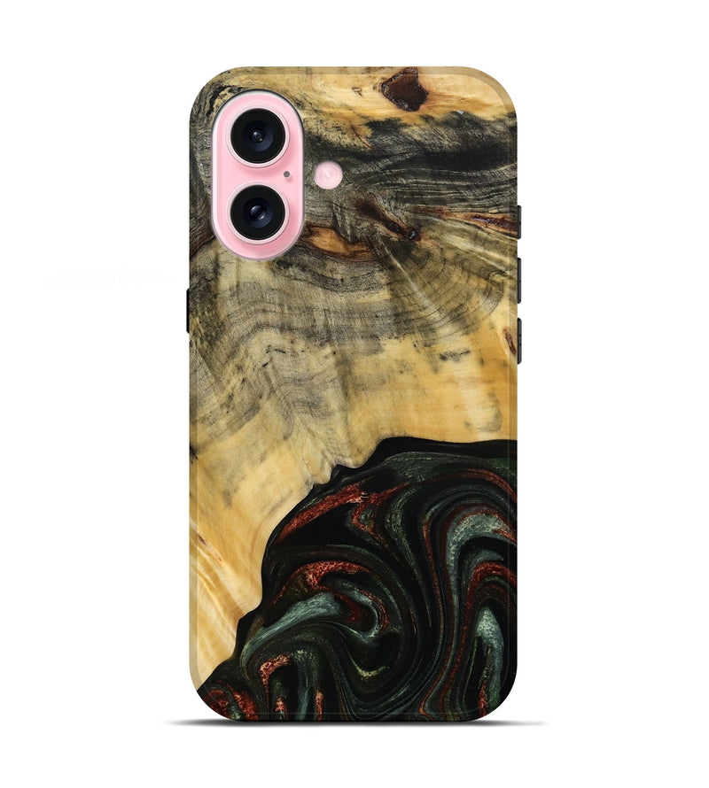 iPhone 17 Wood Live Edge Phone Case - Nan (Green, 785102)