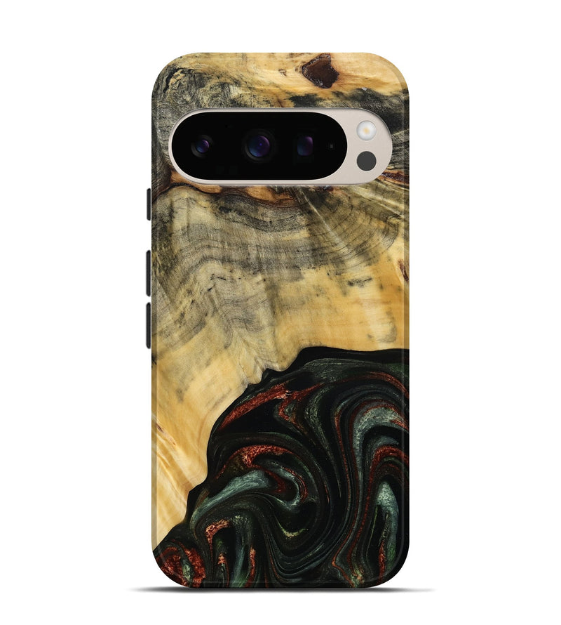 Pixel 10 Pro Wood Live Edge Phone Case - Nan (Green, 785102)