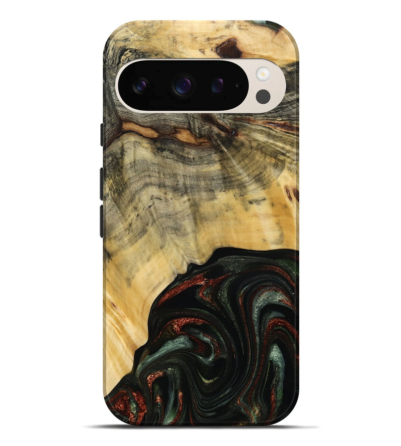 Pixel 10 Pro XL Wood Live Edge Phone Case - Nan (Green, 785102)