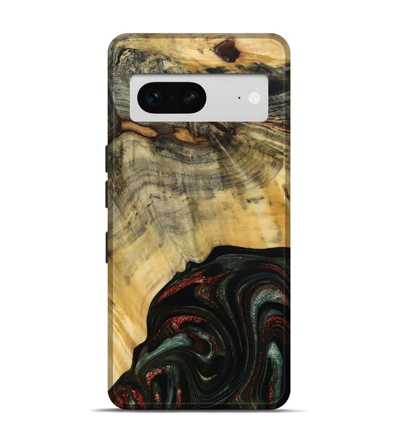 Pixel 7 Wood Live Edge Phone Case - Nan (Green, 785102)