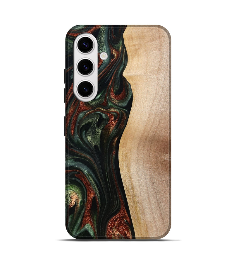 Galaxy S25 Wood Live Edge Phone Case - Taliyah (Green, 785111)