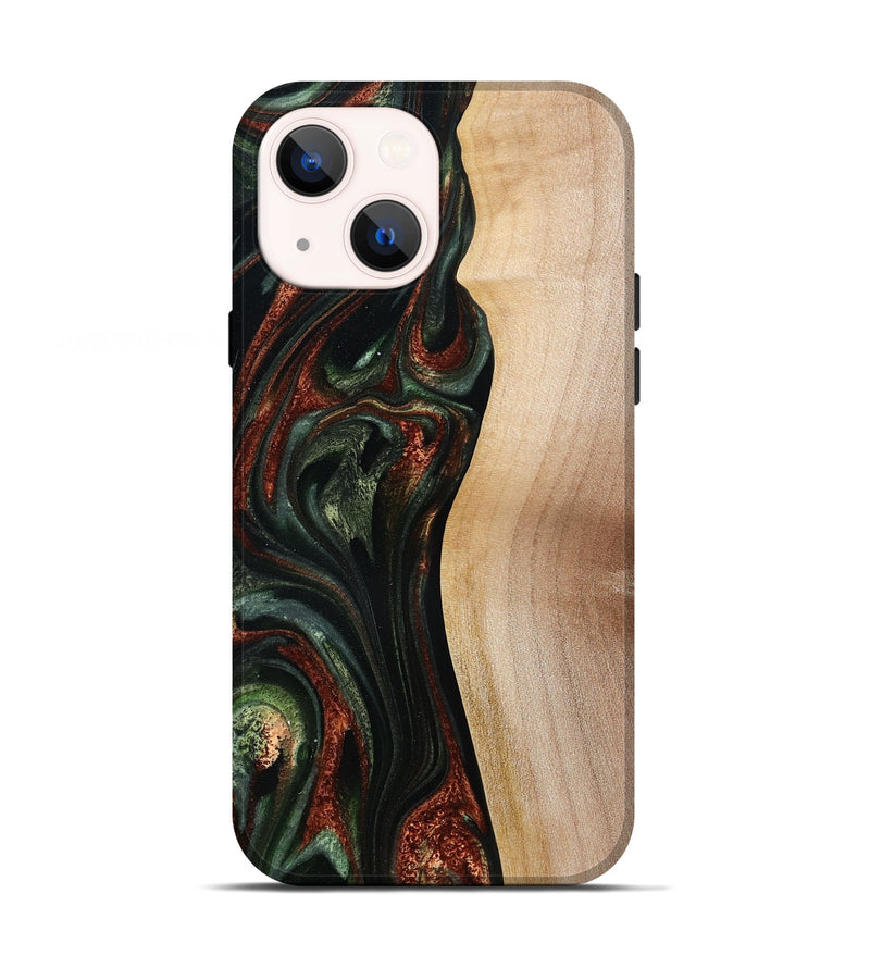 iPhone 13 Wood Live Edge Phone Case - Taliyah (Green, 785111)