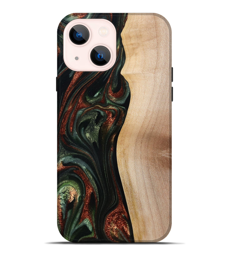 iPhone 14 Plus Wood Live Edge Phone Case - Taliyah (Green, 785111)