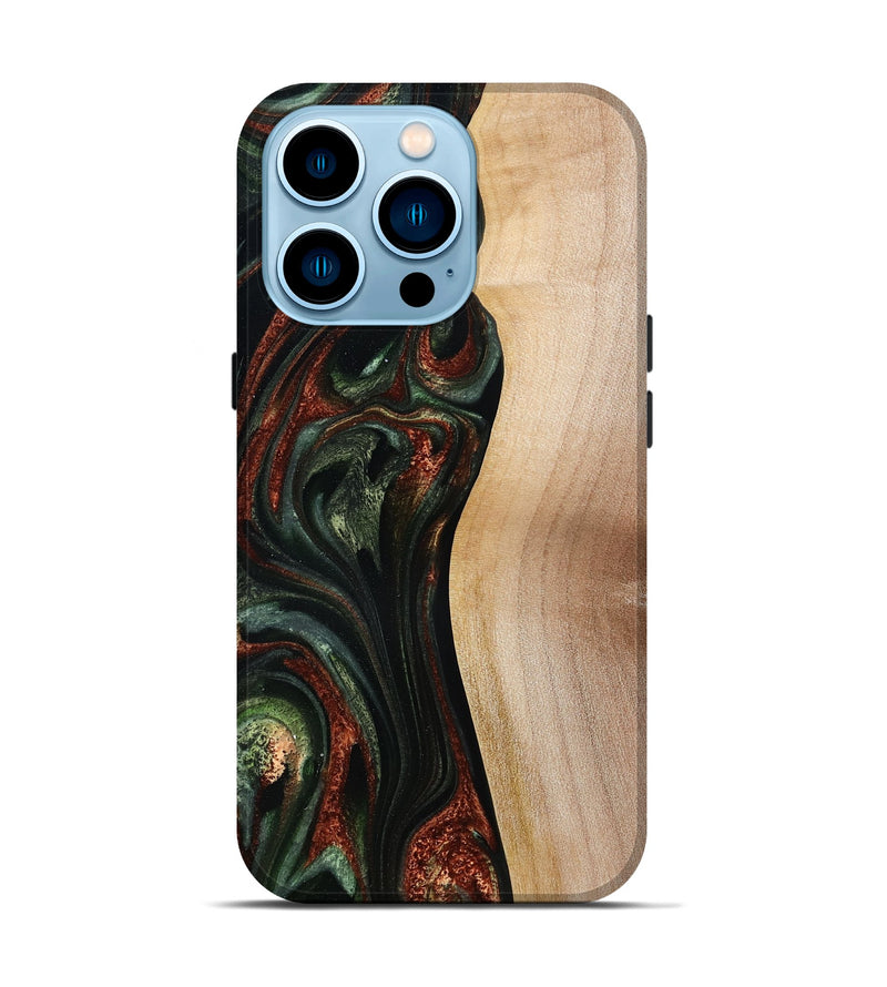 iPhone 14 Pro Wood Live Edge Phone Case - Taliyah (Green, 785111)
